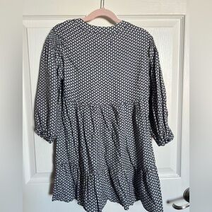 Zara Kids Navy and White Patterned Dress